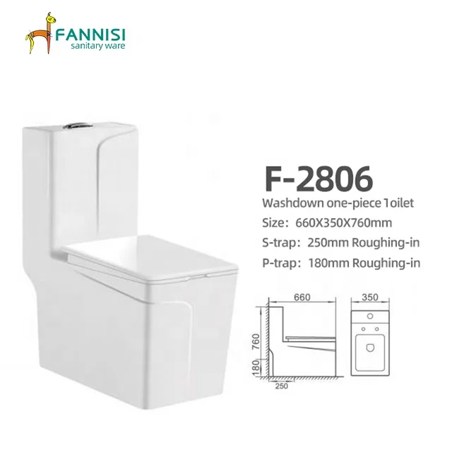 FANNISI  hot selling  ceramic sanitary ware one piece siphon wash down toilet 4 inches