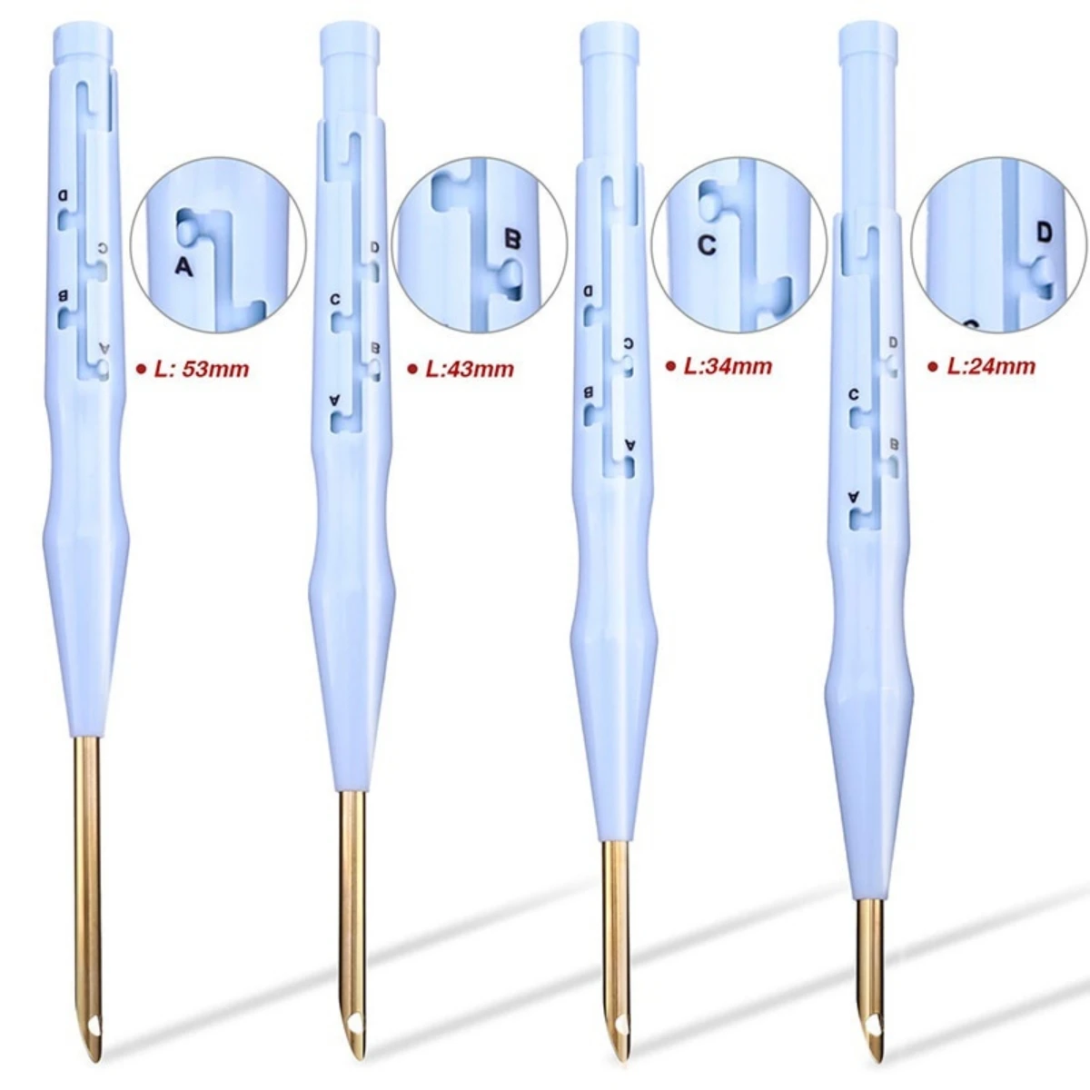 Plastic Punch Needle Embroidery Pen Set Adjustable Punch Needle Weaving Tool Interchangeable Punch Needle