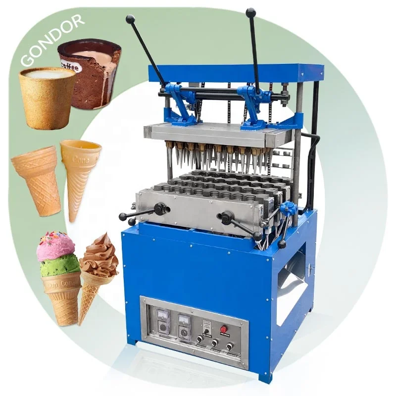 Automatic Big Pizza Biscuit Roll Maker Sugar Small Icecream Ice Cream Cone Bake Machine India for Make