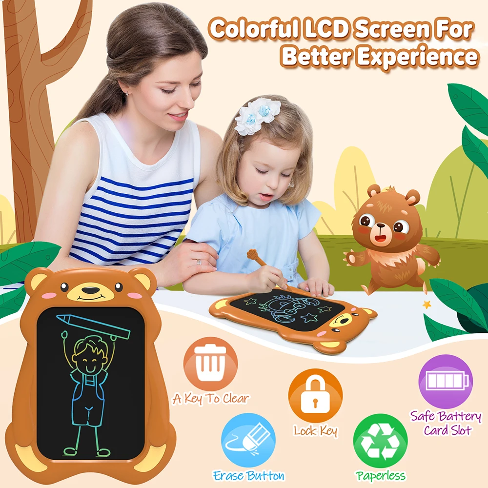 8.5/In Cartoon LCD Writing Tablet with Color Screen Drawing Board Pad Toy for Kid