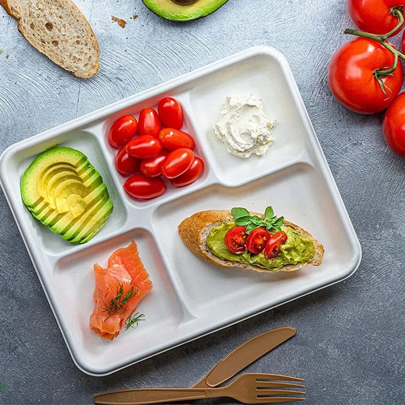 Paper Food Container White Lid Paper Lunch Box Custom Take Out Container Food Box Paper