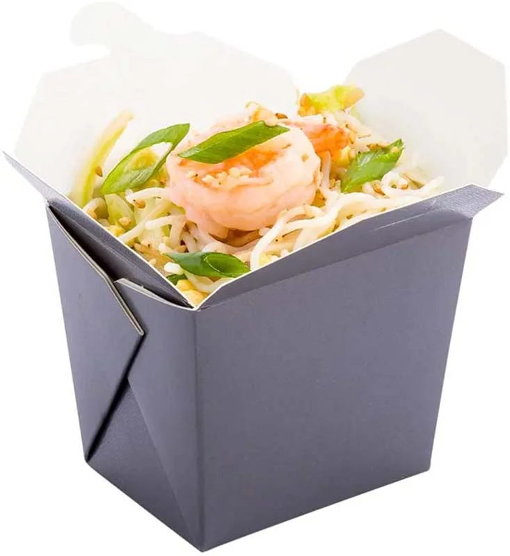 8 Ounce Take Out Boxes, Tab-Lock, Gray Paper Take Home Boxes, Recyclable, For Restaurants