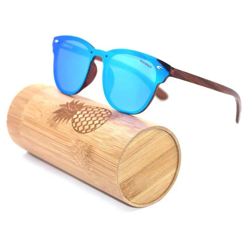 Высококачественные деревянные бамбуковые солнцезащитные очки в оправе из поликарбоната цельные