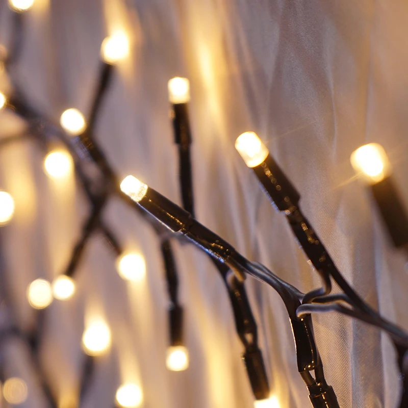 
Outdoor Design 220V 2 x1.7m LED Net Chain Light RGB Color Solar Fairy Lights String 