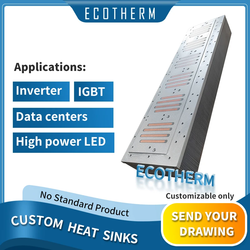 Custom 3000mm*900mm 3meter skiving heatpipe copper tube aluminium skived fin heat sink heatsink for led grow