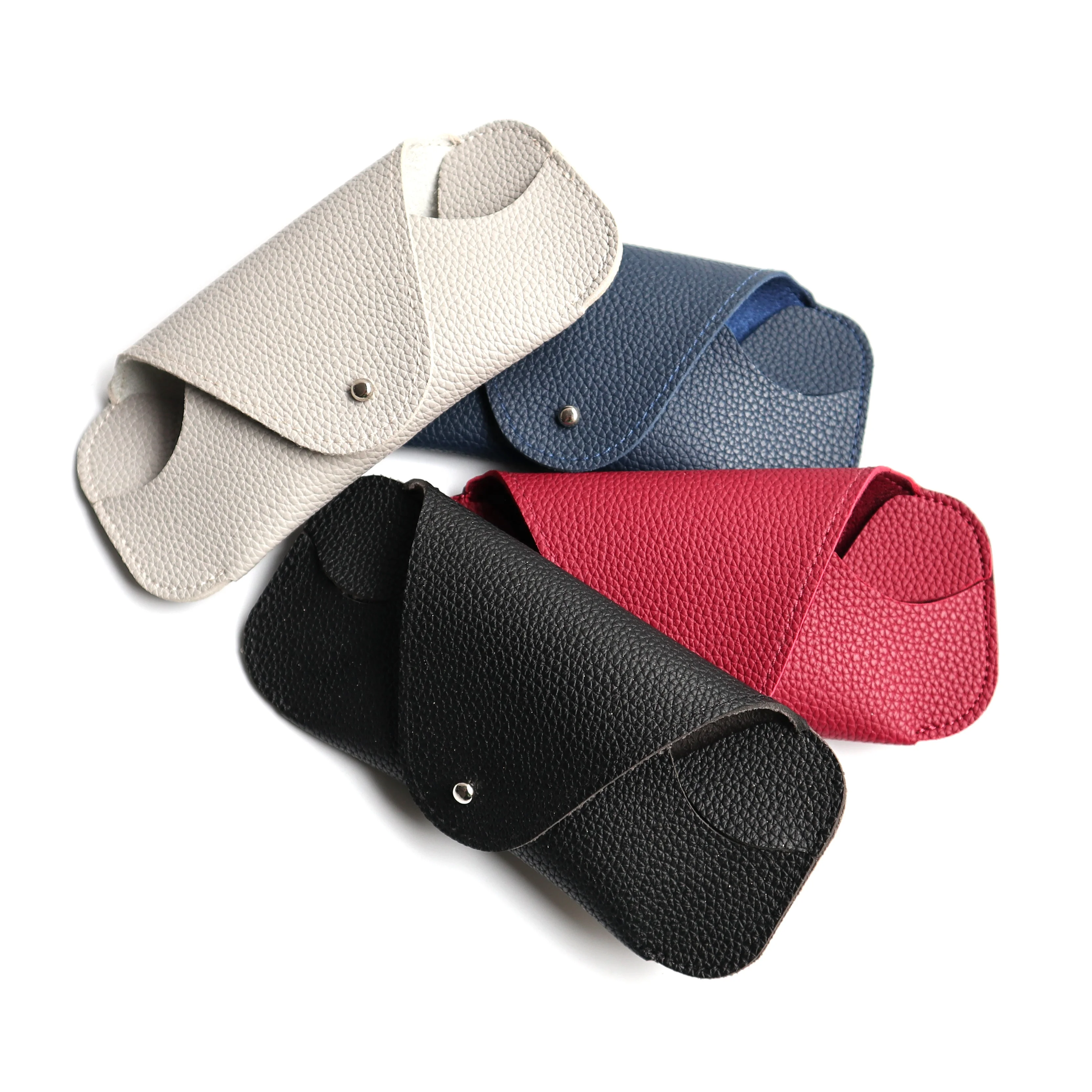 Wholesale Low MOQ PU Leather Sunglasses Case Black Glasses Case Soft Custom Glasses Box Leather Package for Eye Glass