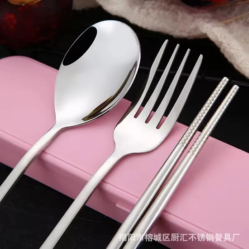 Personalized Mirror Silverware Travel Stainless Steel Portable Cutlery Set for Home Restaurant