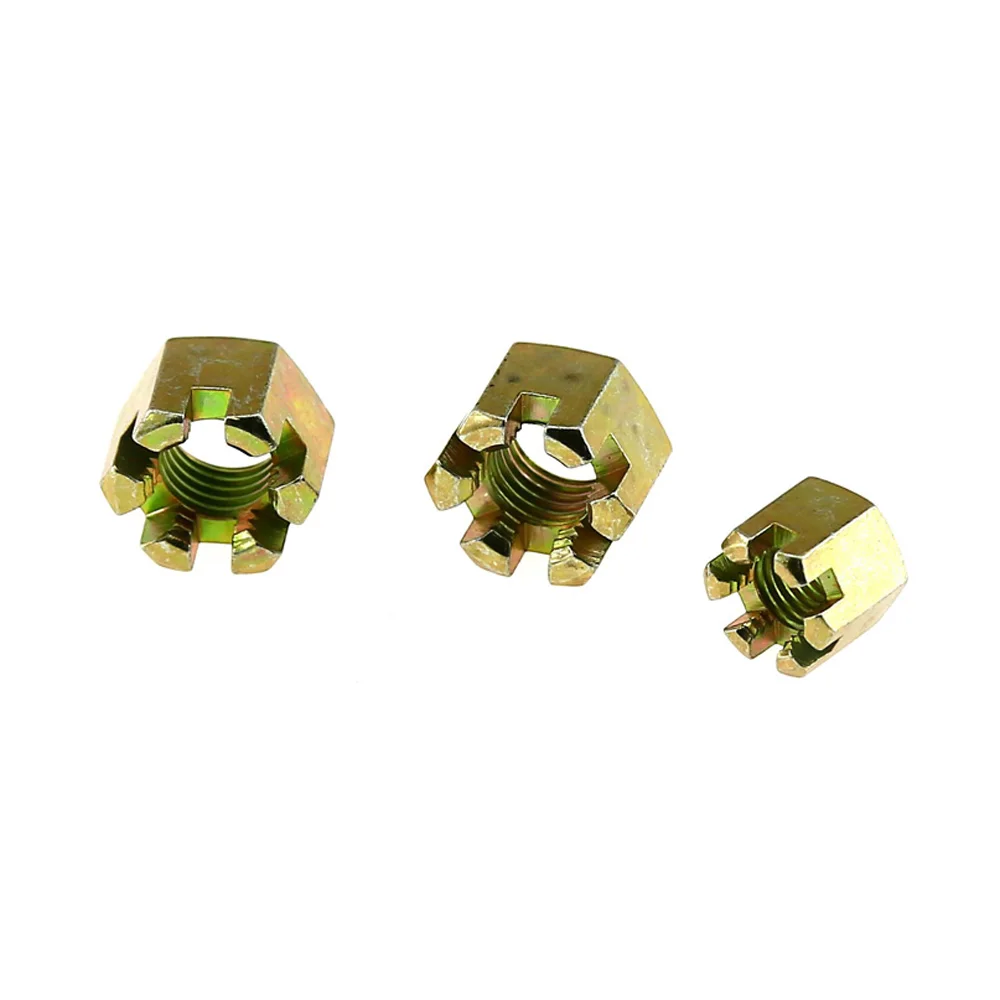 Slotted / Hex Head Nuts Metric Thread Zinc Plated , Hex Castle Nut Coarse Thread DIN 935