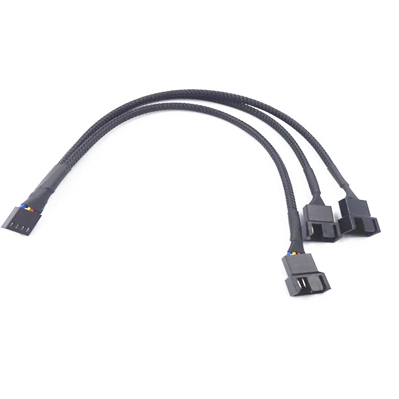 4 Pin Pwm Fan Extension Cable 1 To 3 Ways Splitter Black Sleeved 27cm Extension Cable Connector 4 Pin PWM Cables