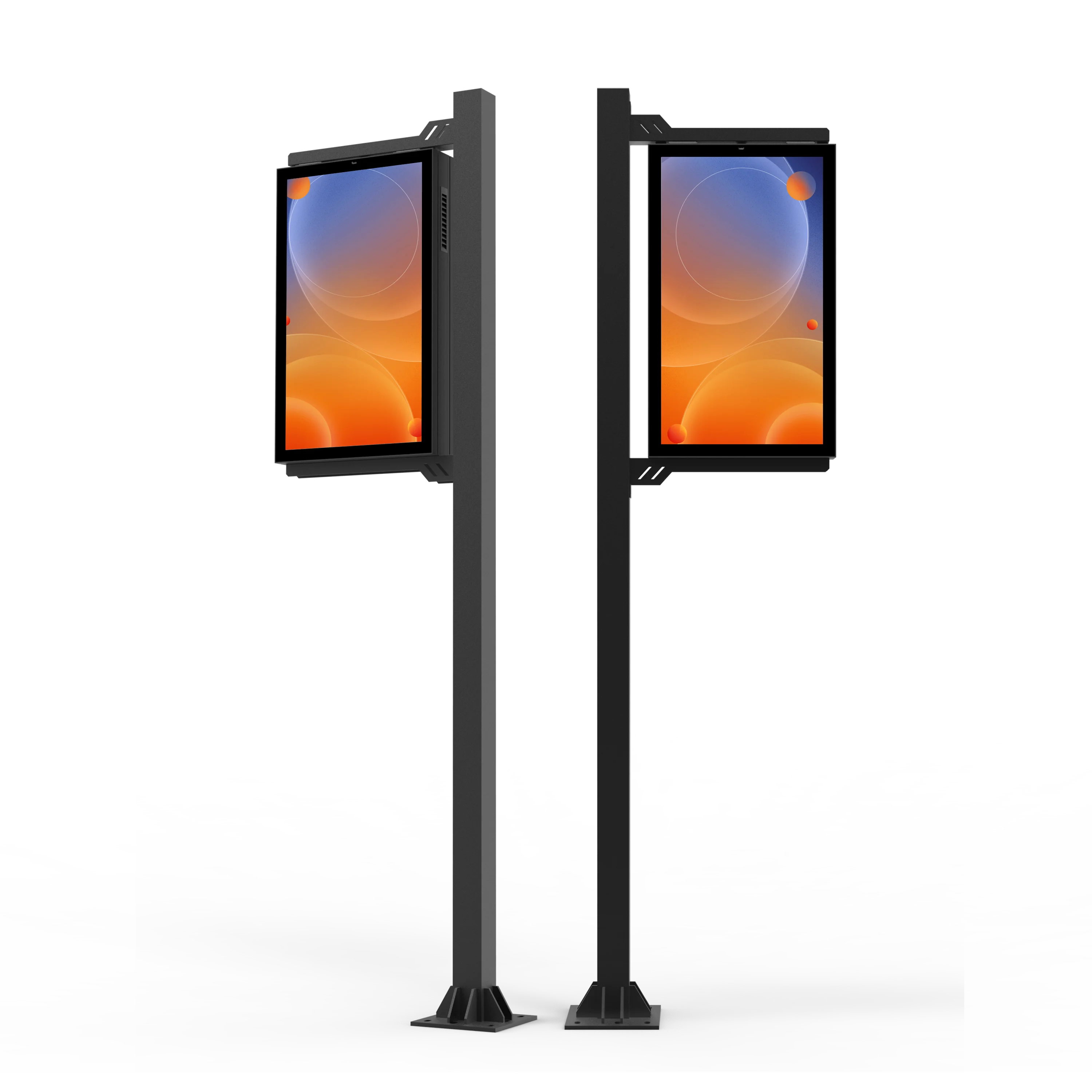 2023 new aluminum 65inch  Pole LCD totem digital display  totem double sided lcd digital display screens for outdoor