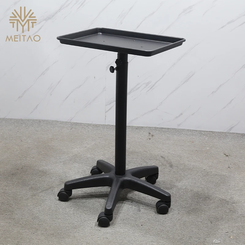 Versatile Mobile Utility Cart with Adjustable Height and Rolling Base for Workshop and Salon Use