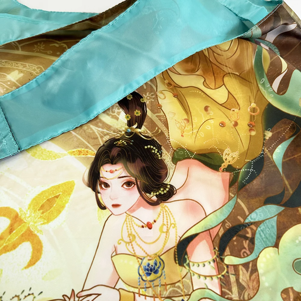 RPET Cartoon Handbag Outdoor Portable Storage Shoulder Bag Polyester Eco-friendly Grocery bags Folding Shopping Bag