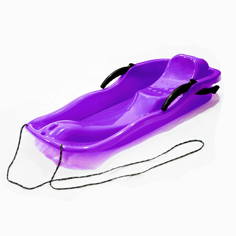 Portable Plastic Snow Slider Bobsled Sand Grass Toboggan Sled with Brake Factory OEM plastic snow sledge for adults