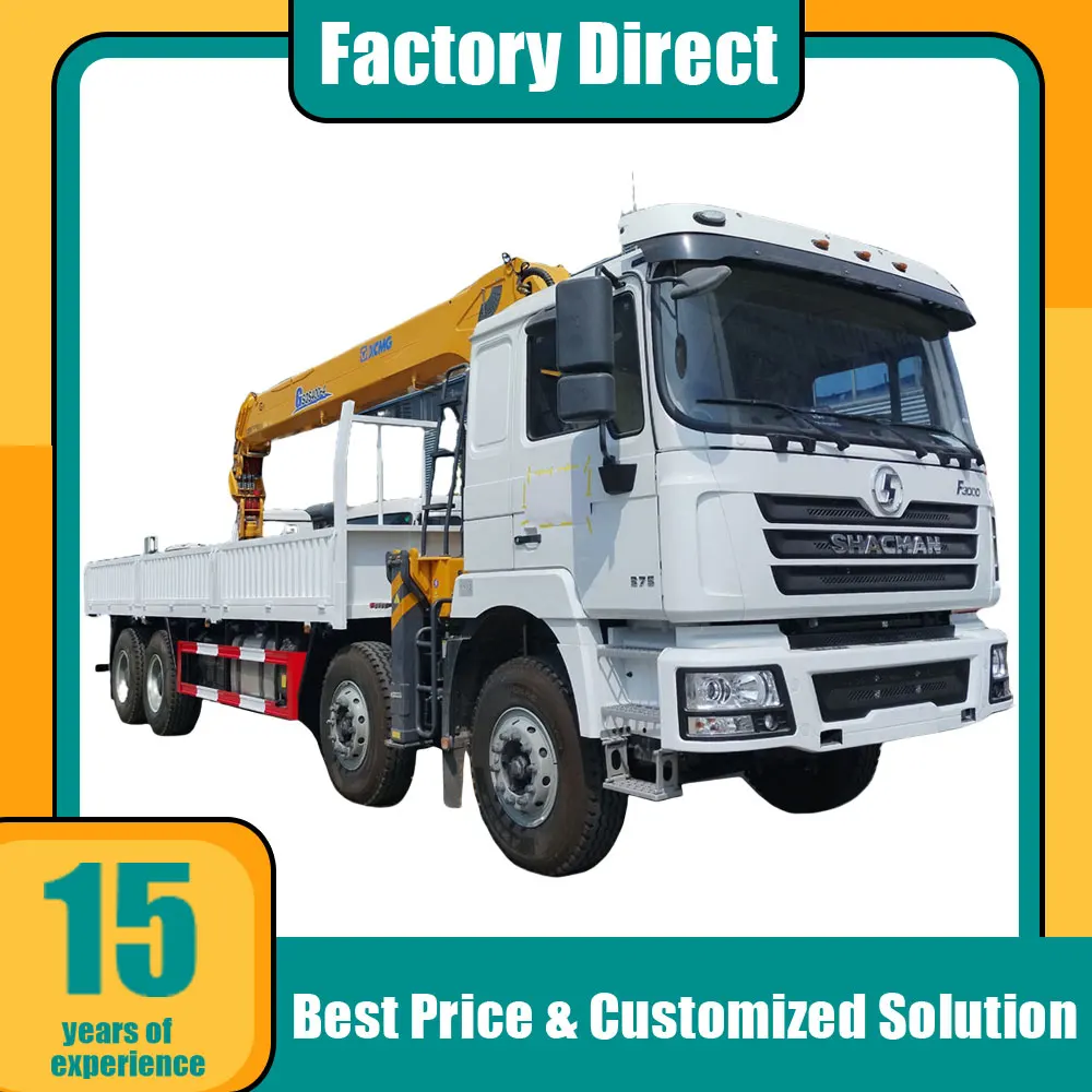 Factory Direct SHACMAN 16 tons truck crane Heavy Lorry loading Straight Boom used truck cranes mobile crane trucks