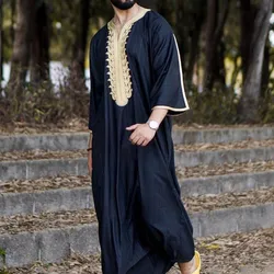 Hot style robe muslin Arab Middle East short sleeved plain islamic men clothing arab thobe