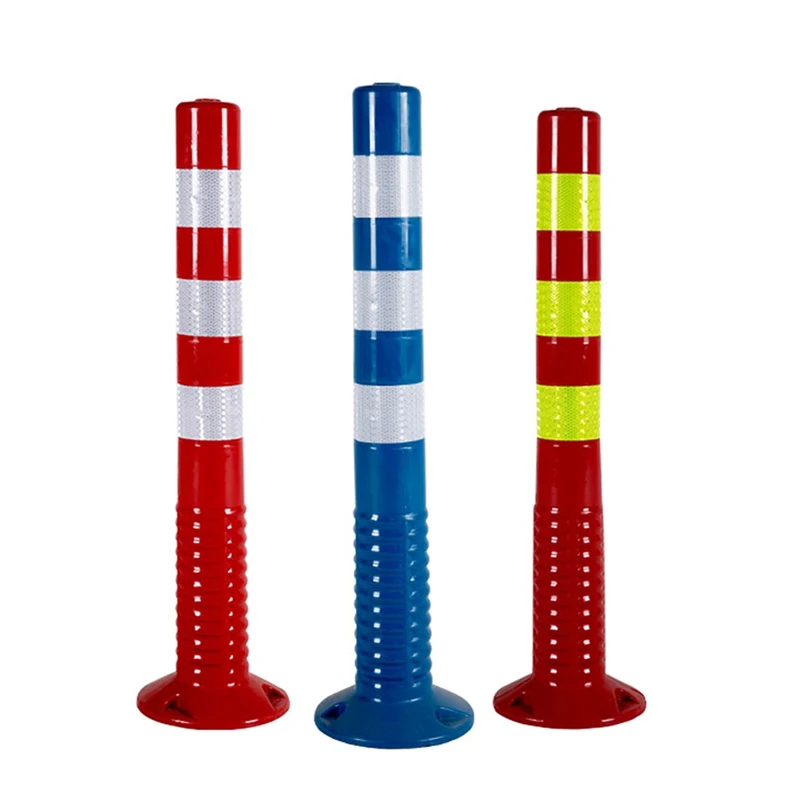 PU/Plastic/Rubber base/PE Flexible parking post traffic warning cone portable column with base barrier stanchion safety  bollard