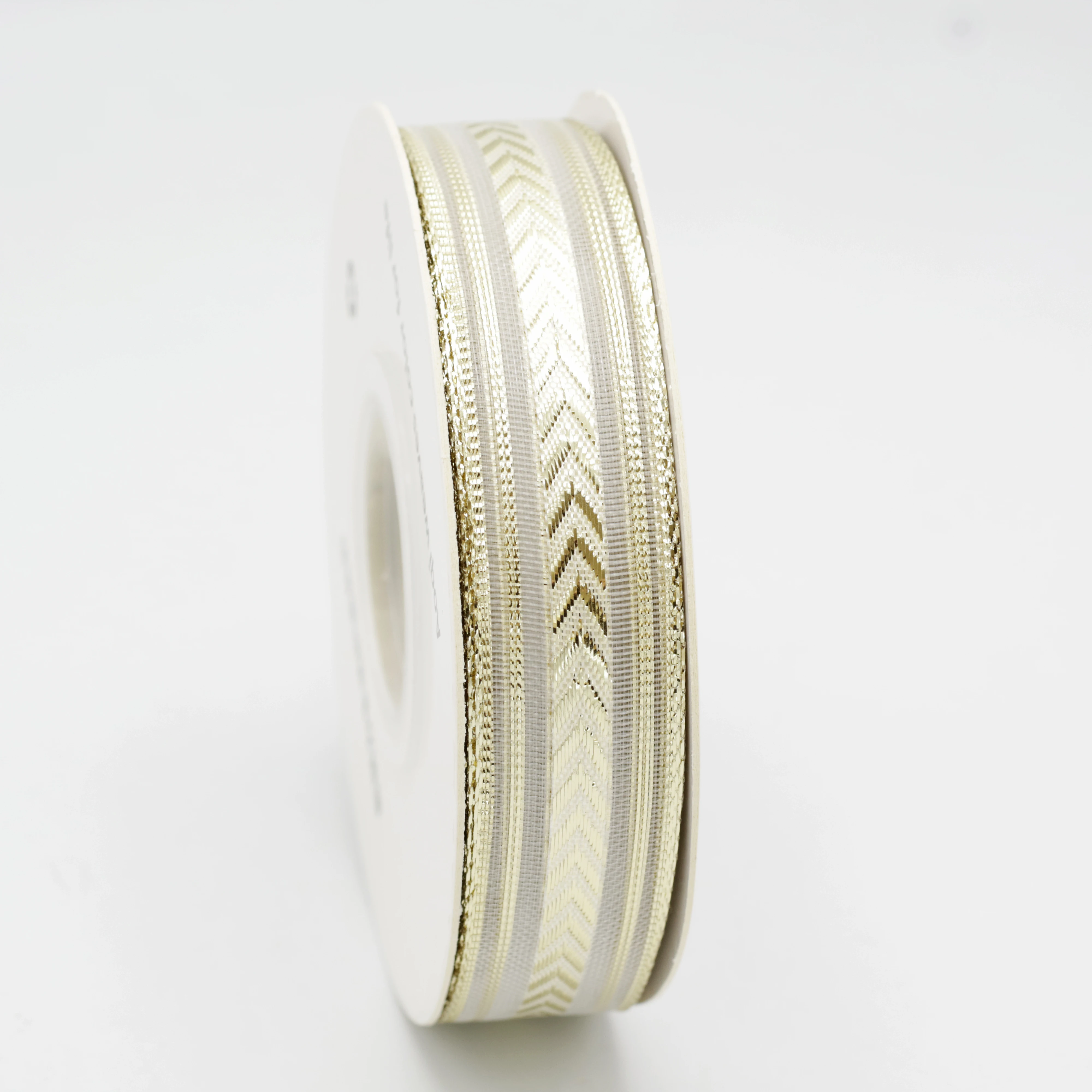 1cm Christmas Gift Decoration Gold/Sliver Jacquard Metallic tulle Ribbons