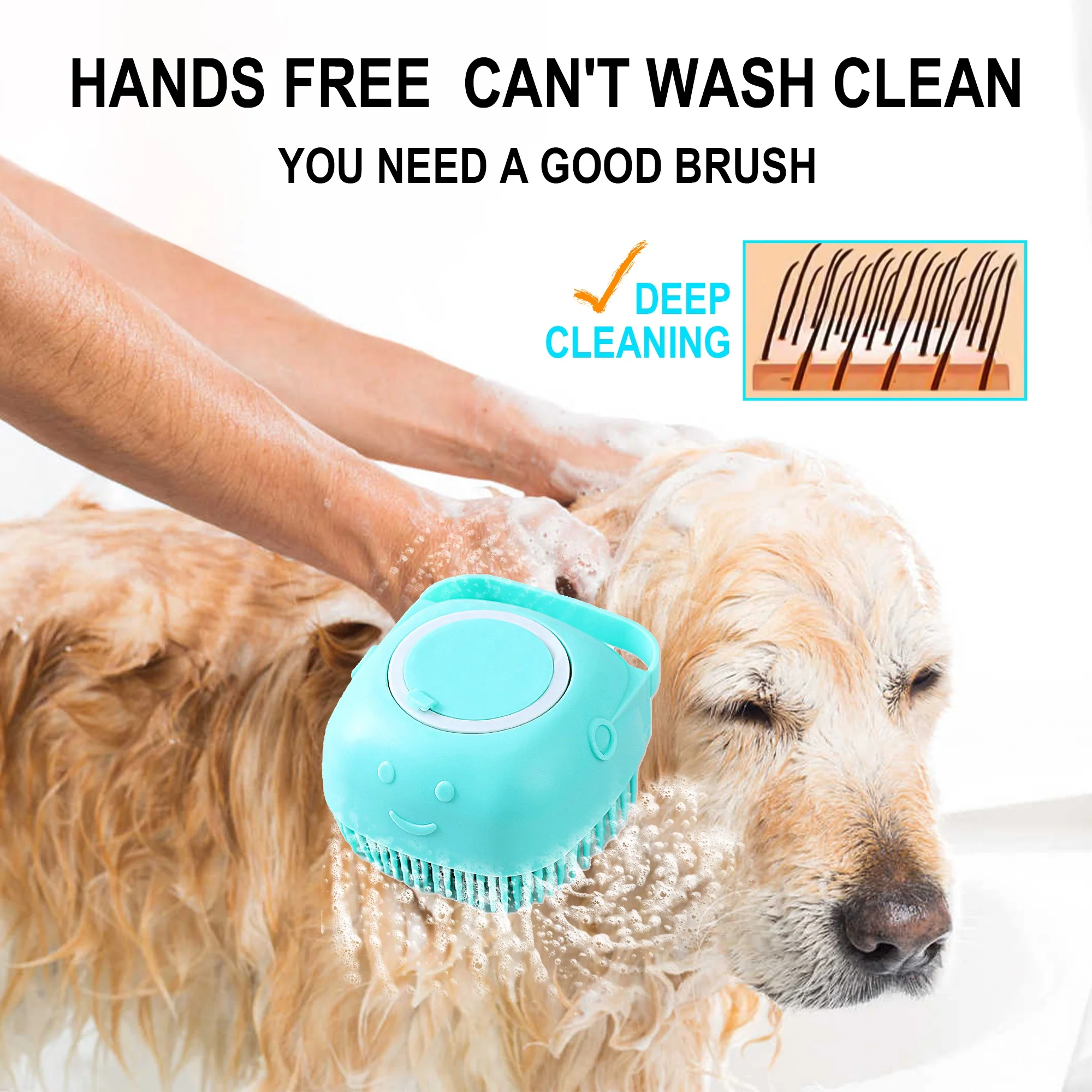 Hot Installed Shower Gel Liquid Shampoo Pet Brush Cat Dog Silicone Pet Bath Brush Pet Supplies