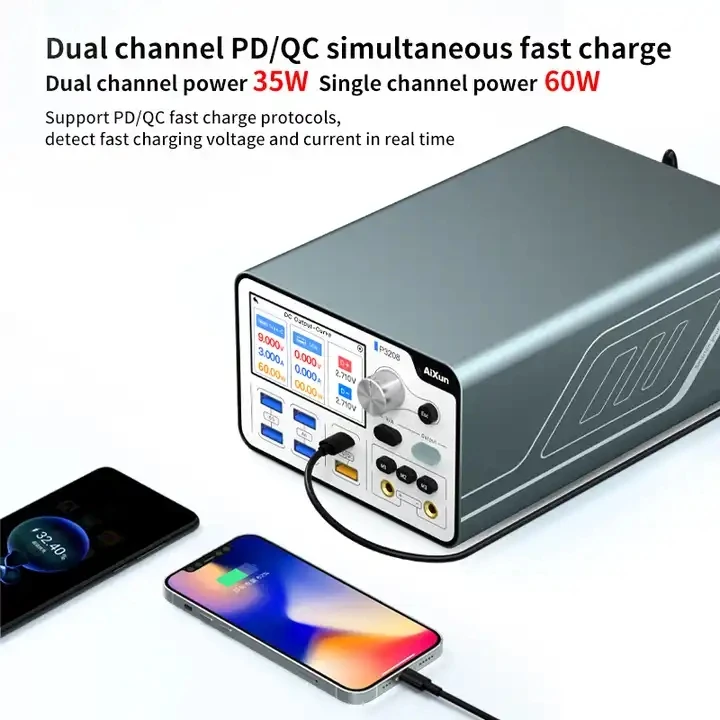 Aixun P3208 Regulated Power Supply Type-aA/type-c Fast Charging Output,Supporting PD/QC Fast Charging Protocol
