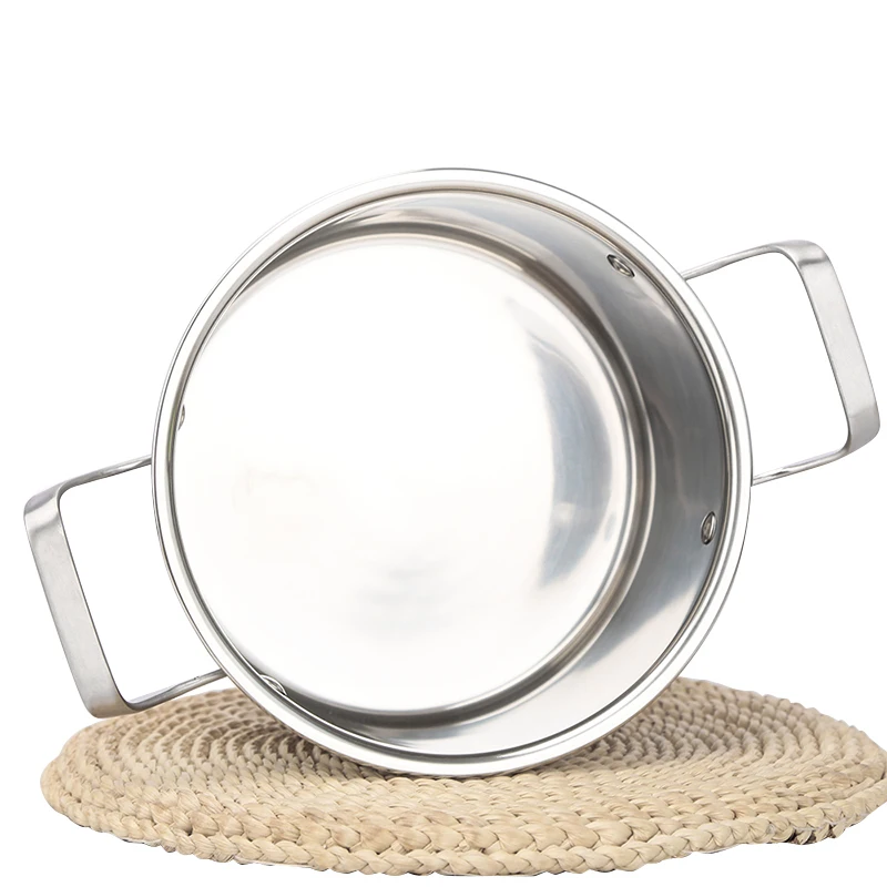 Серебристая стальная суповая кастрюля с трехслойным основанием из нержавеющей стали большая емкость для Пароварки