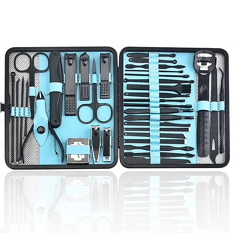 36 PCS New Professional Manicure Set Pedicure Grooming Kit Nail Clippers Scissor Beauty Makeup Tools Travel Case Perfect At-Home