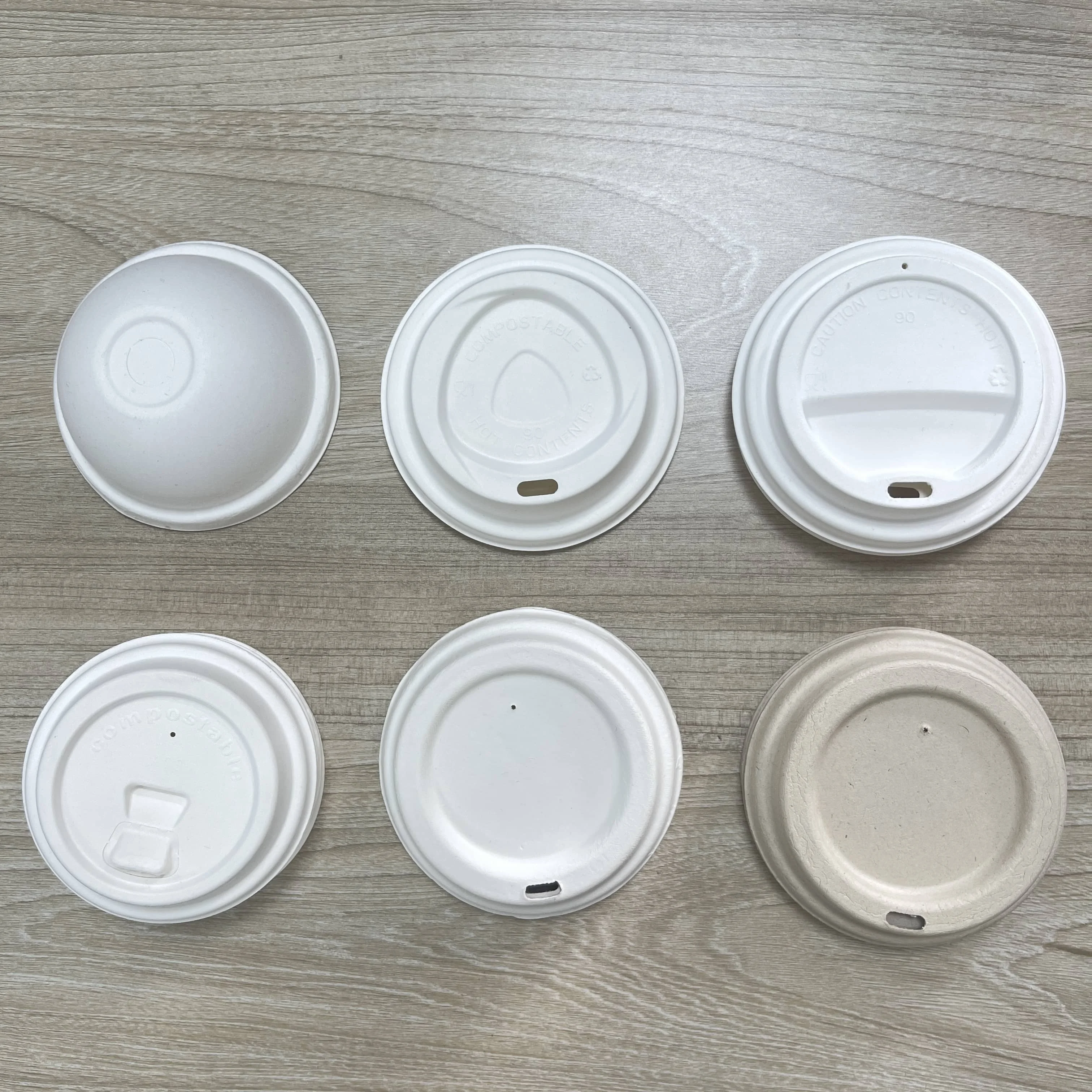 Disposable Bagasse Coffee Cup with Lid Eco-Friendly Dinnerware & Tableware