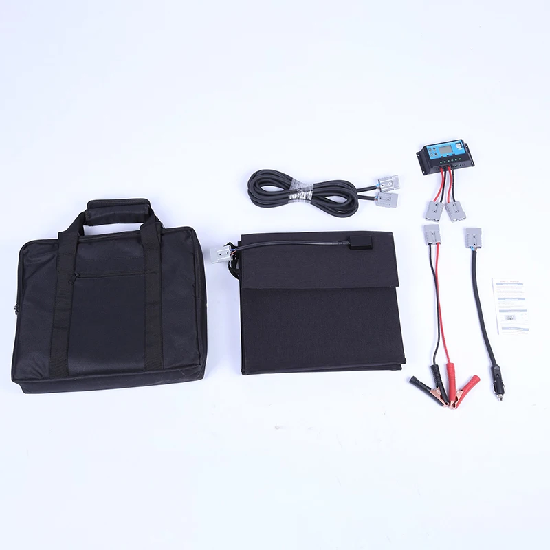 Folding Solar Panel Kit 12V 120W Portable Emergency Power Bank Charging Outdoor Foldable Monocrystalline Solar Cell Phone