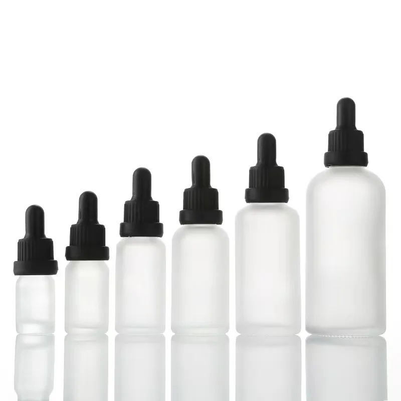 Wholesale 1oz Frosted Glass Dropper Bottle for Storing Essential Oil Hair Oil Tincture Bottle with Dropper Pipettes