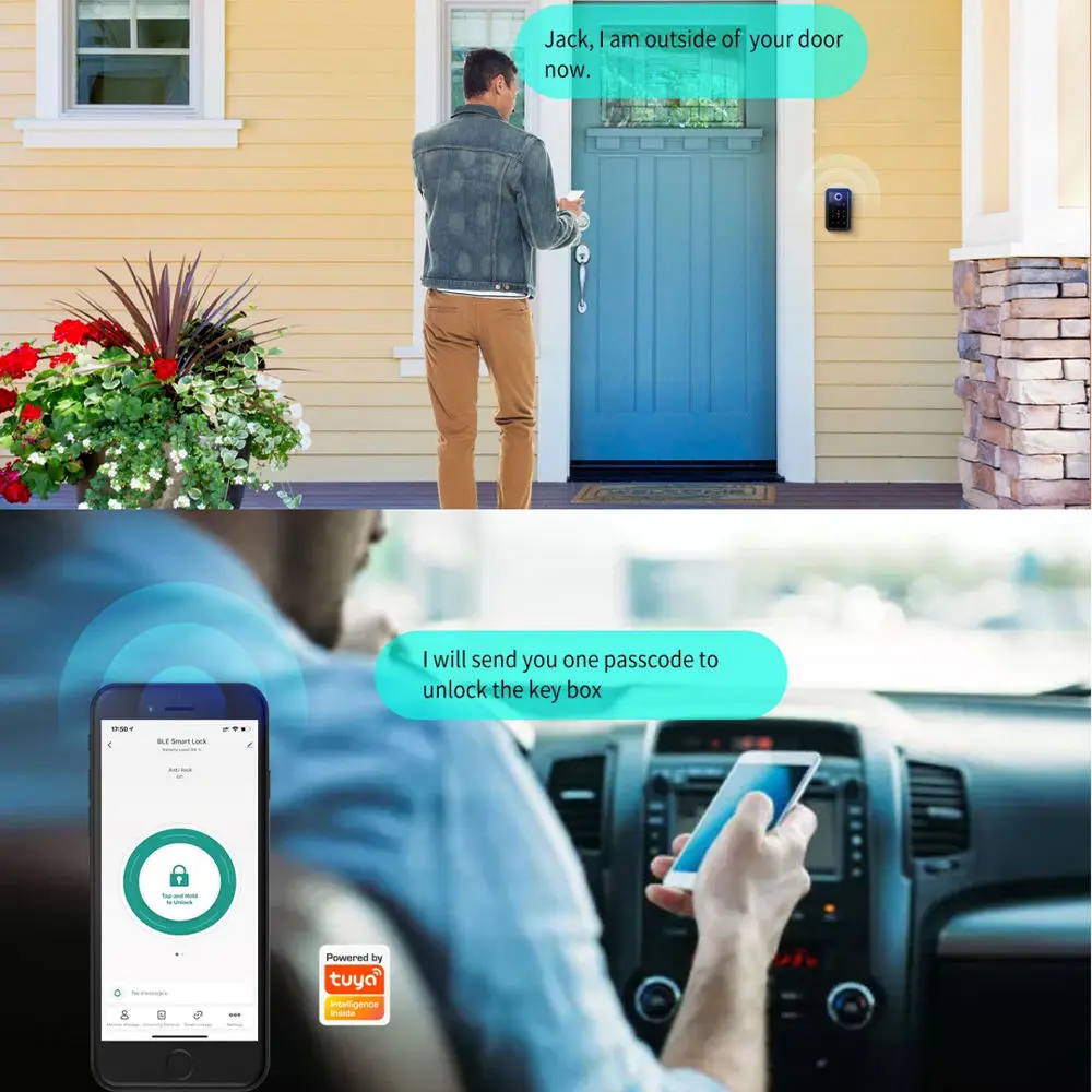 Zemismart наружная Водонепроницаемая Bluetooth смарт-ключевая коробка настенный ключ безопасный сканер отпечатков пальцев карты пароль разблокировка умная жизнь дома