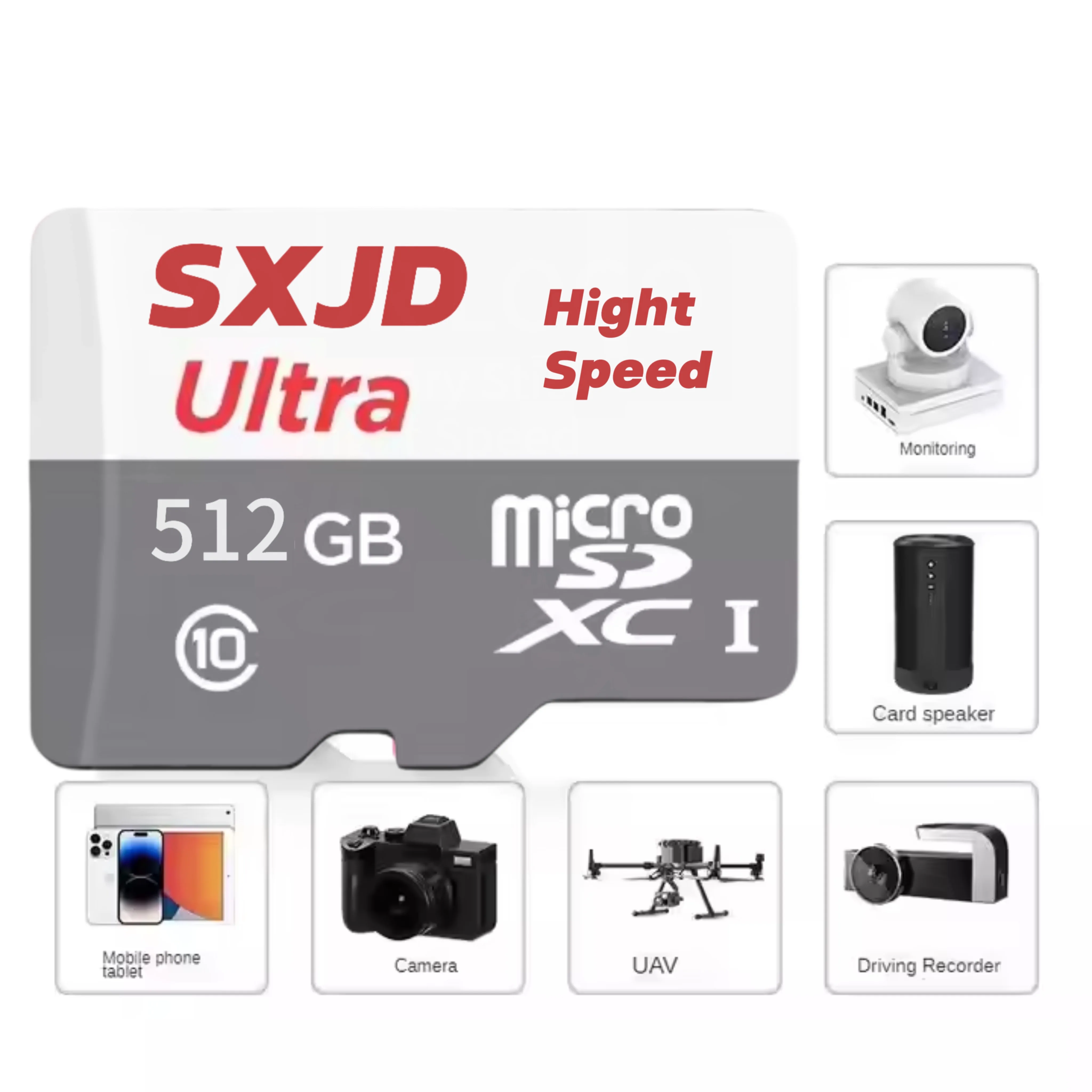 Wholesale high speed C10 U3 V30 mini sd memoria 16gb 32gb 64gb 128gb 256gb TF SD Card 512gb No logo Memory Card and Adapter