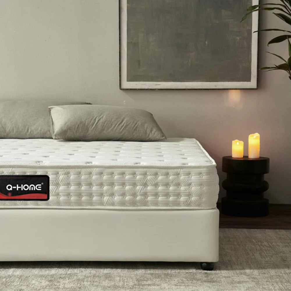 Comfortable Gel Infused Memory Foam 5 Zone Pocket Spring Mattress Latex Natural OEM/ODM 12 Inch Home Furniture Fabric White