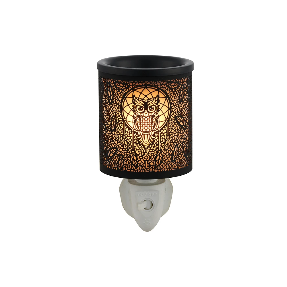 Plug in Scented Wax Melts Warmer Black Owl Dreamcatcher Night Light Aroma Candle Oil Burner Lamps