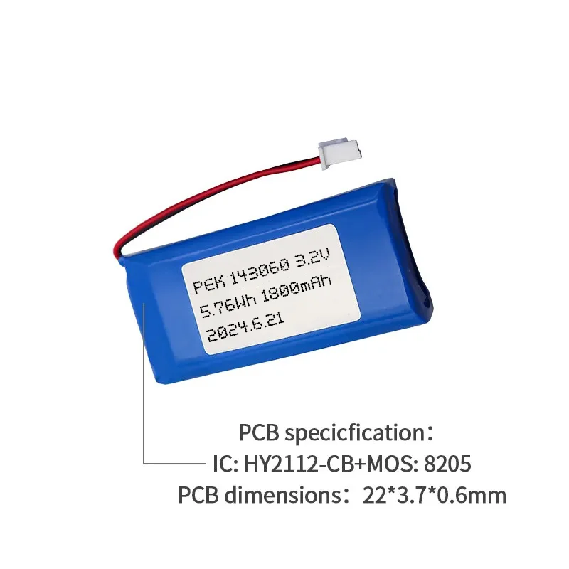 PEEIK 143060 1800mAh 3.2V Overcharge Protection Durability High Safety Electric Surfboards Electric Snowboards