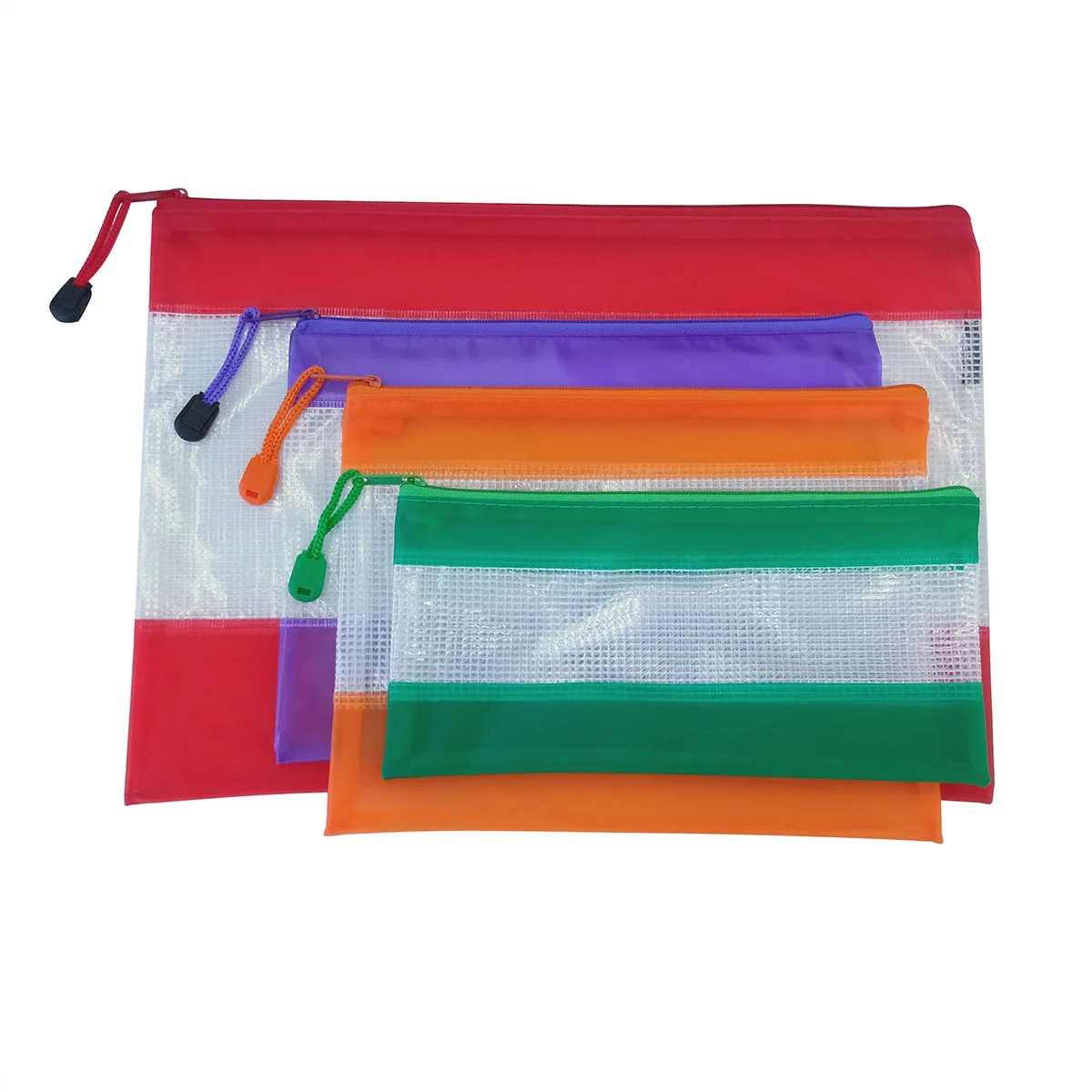 Hot sale document bag school supplies students stationery & office mesh zipper bag high quality PVC mesh zipper pouch