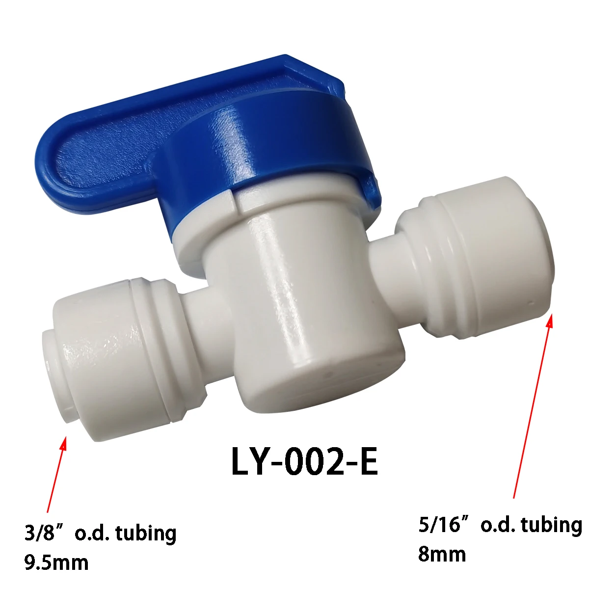 Inline Shut Off Ball Valve 1/4 inch OD Tubing Hose Pipe Use Plastic Quick Connect Fittings for Water Purifier RODI System