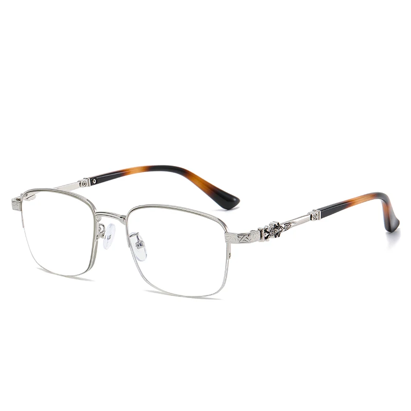 Оптовая продажа с фабрики Eugenia 2022 классические женские металлические очки для чтения в полуоправе блокировкой синего света и овальной