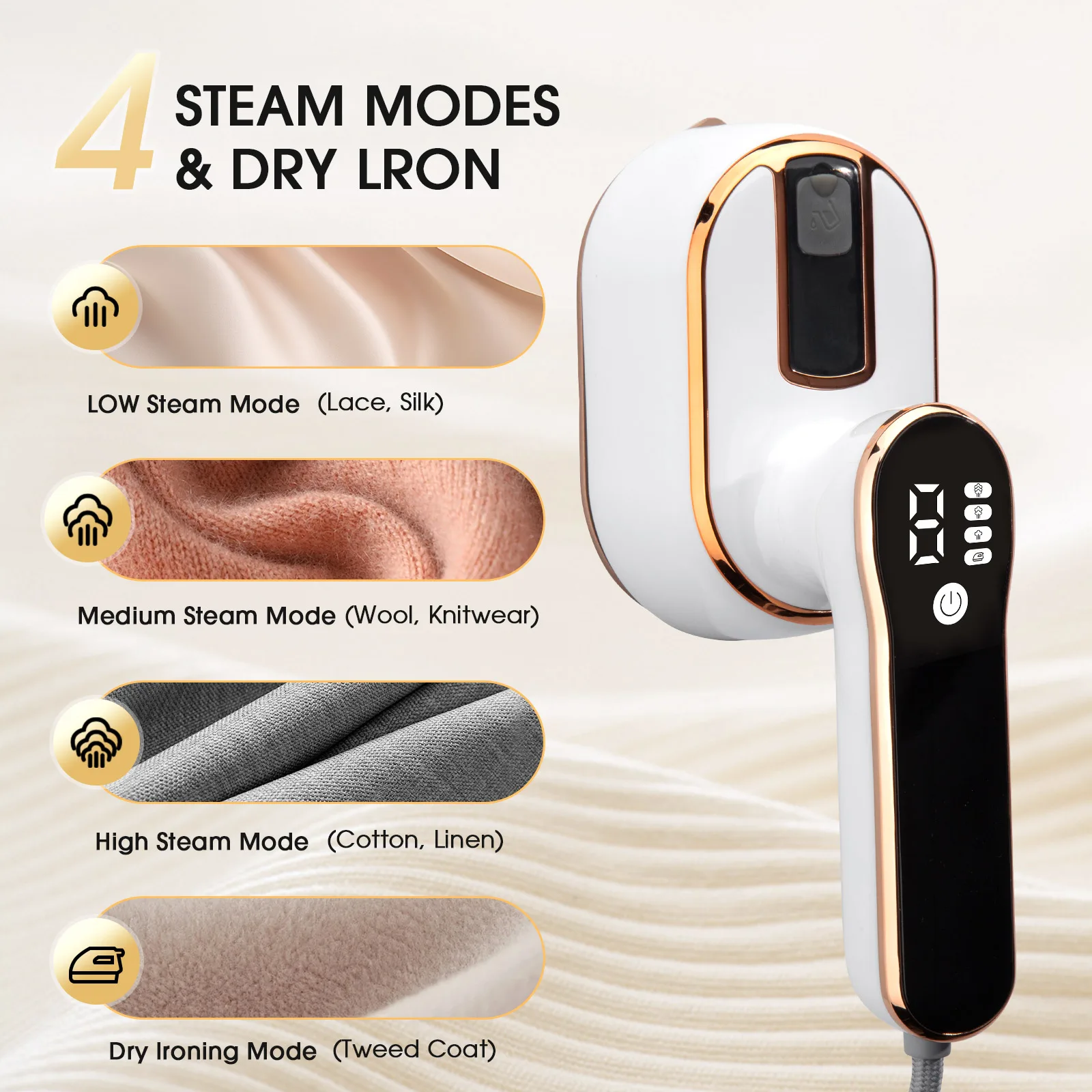 1000W Mini Rotating Steam Iron Handheld Wet and Dry Double Hot Steam Generator Portable Garment Steamer
