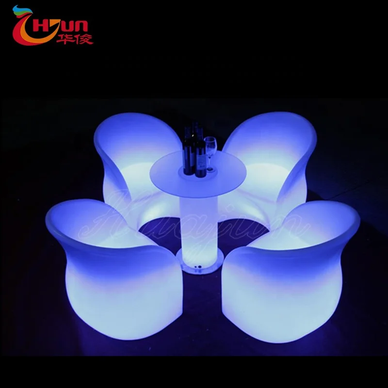 Luxury  bar led table hotel  bar table flower-shape home furniture with RGB 16 colors