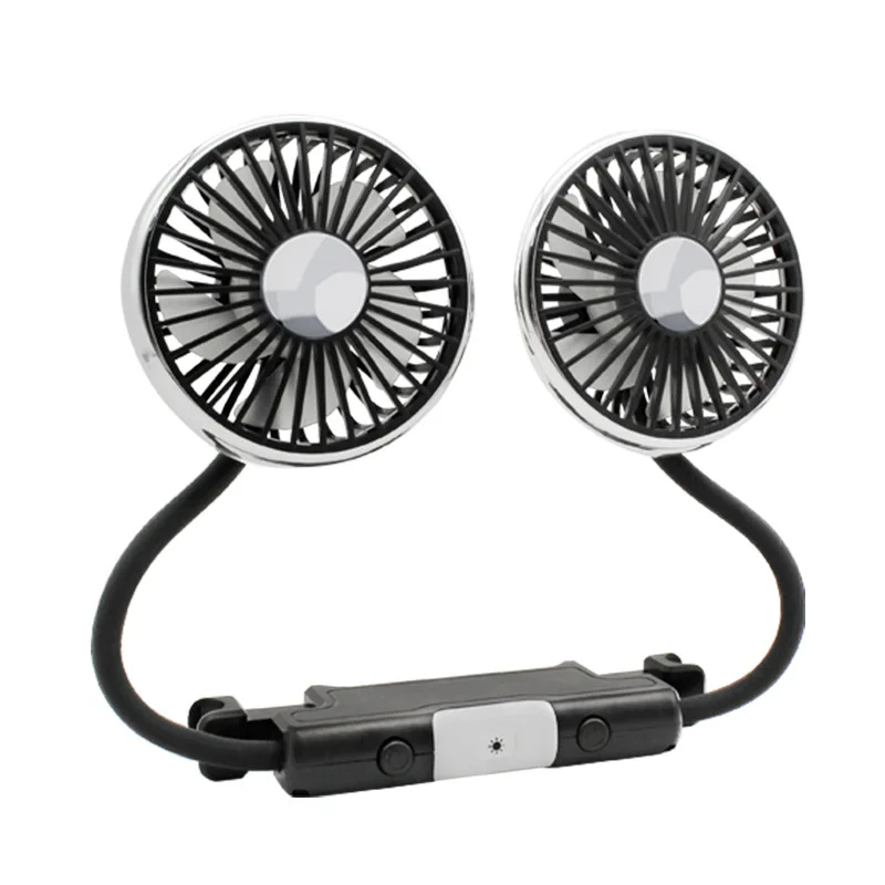 2024 new car accessories Dual heads electric car fans for rear seat passenger USB car back rear seat fan Factory