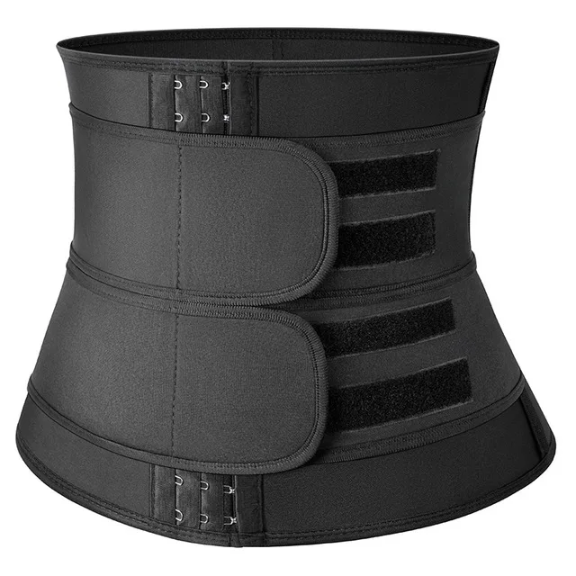 Quality 2 Two Strap Black Double Belt Neoprene Waist Trainer Women Plus Size