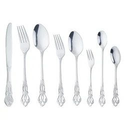 Royal Doulton European Style Stainless Steel Cutlery  Eco Friendly Flatware  Set Wholesale  8pcs Fork Spoon Knife Set