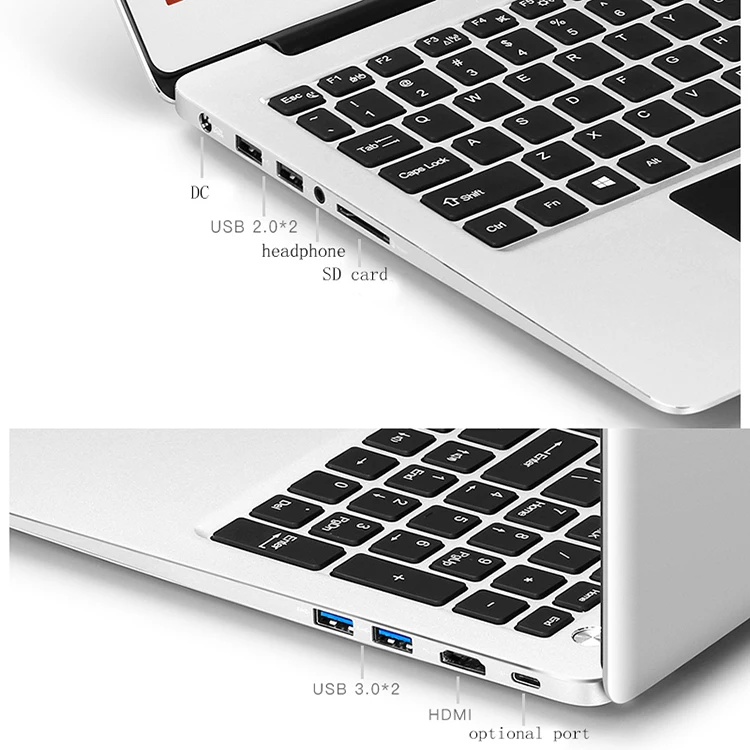 New 15.6 Inch Laptop Intel core i7 CPU 8GB + 128GB SSD Fingerprint and Backlight Keyboard OEM Laptop