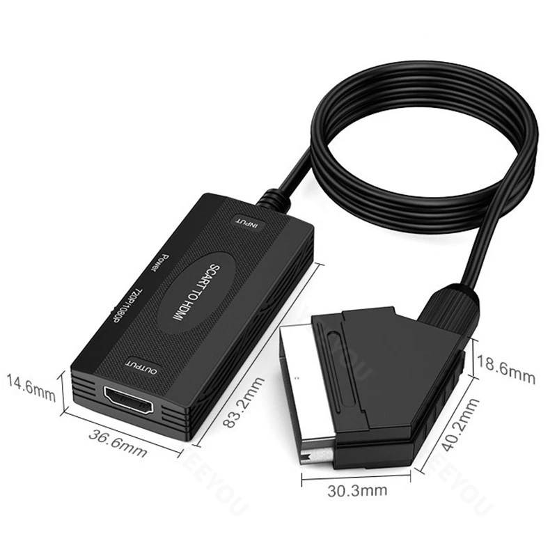 SCART to HDMl Converter 1080P HD SCART to HDM I Audio and Video Adapter