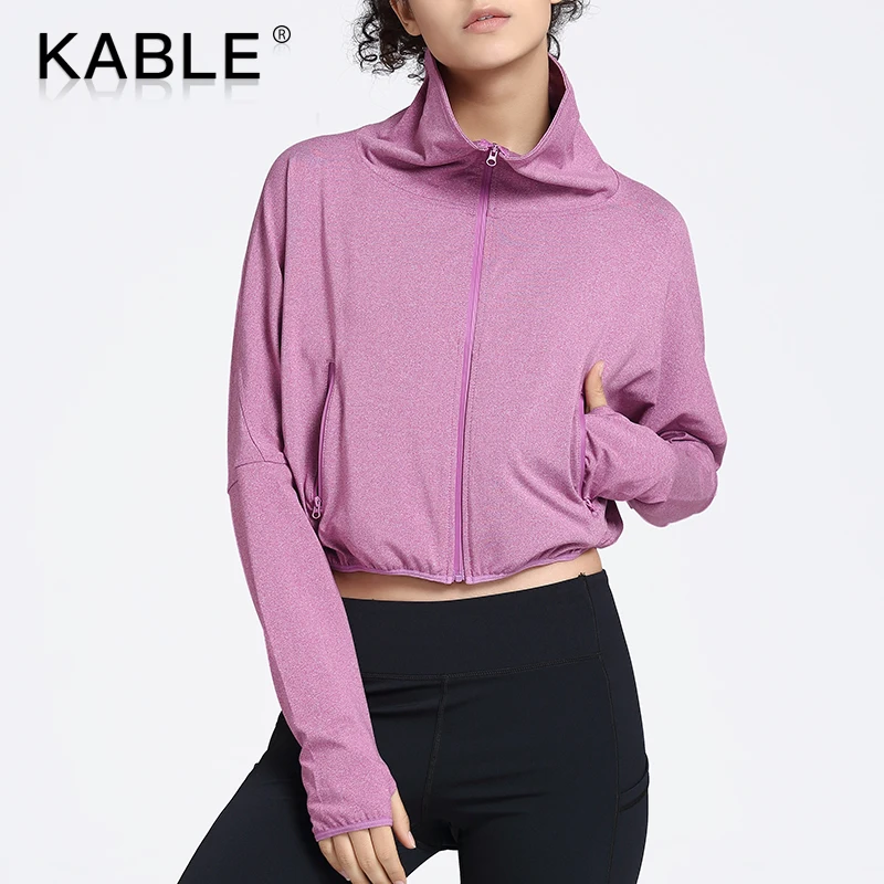 Newly popular High-necked Cool Loosed Yoga Jacket fitness yoga wear workout women zipper jacket