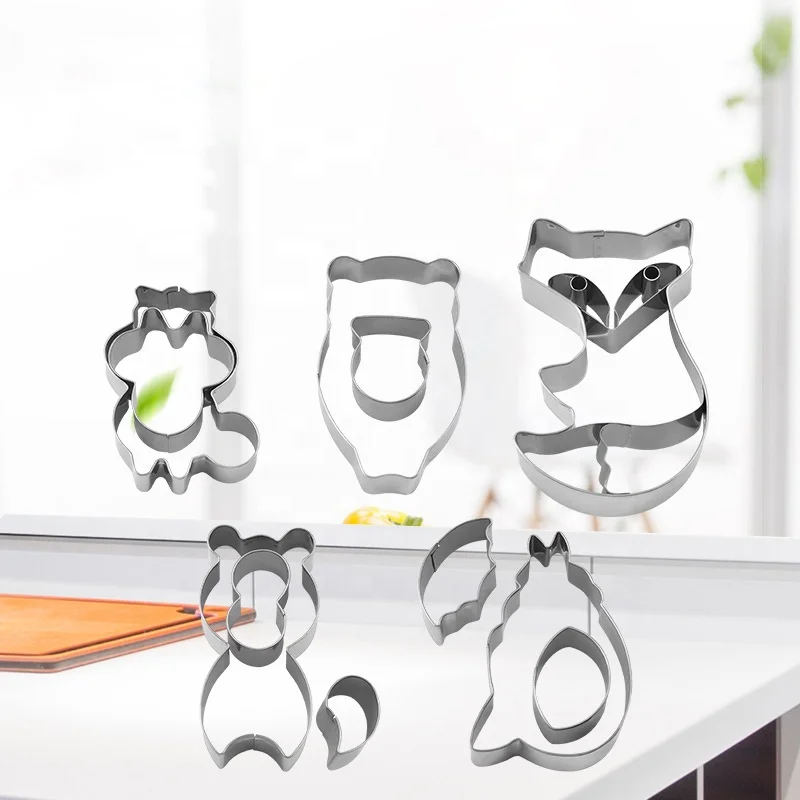 Animal Cookie Cutter 430 Stainless Steel Cookie Cutter Molds Set Bear Fox Tmall