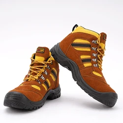 New design cow leather work boots hiking boots Oil and puncture resistant safety shoes for men