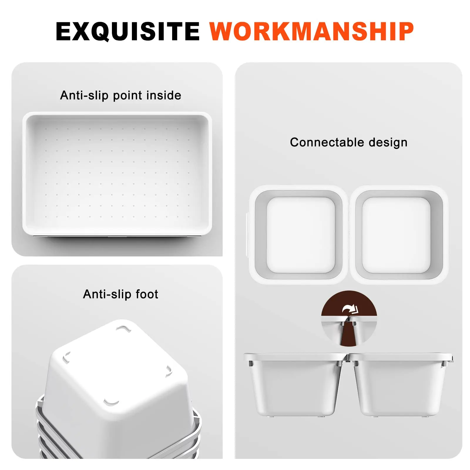 NISEVEN 24pcs/Set Small Parts Plastic Storage Box Rolling Storage Cart Drawer Organizer Art Bin Things & Crafts Storage Box Set