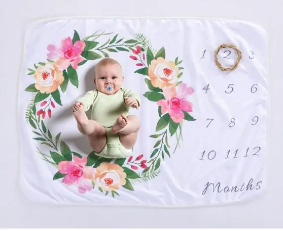 custom professional  Extra Cozy Bliss  customized 100% polyester custom baby milestone blanket