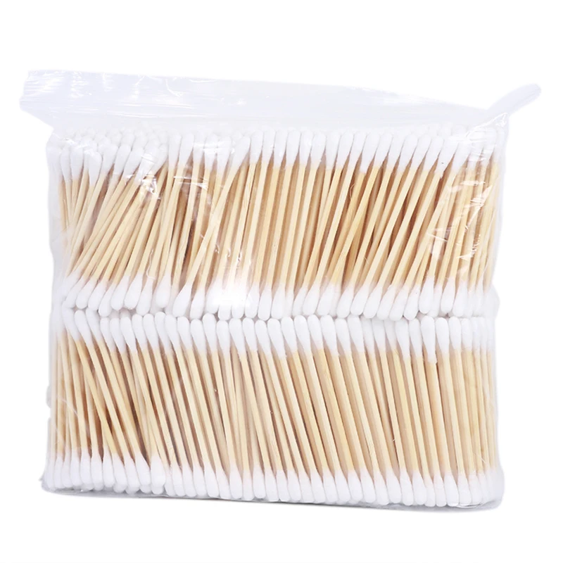 High Quality 1000 Large Packaging Cotton Buds Bamboo Sticks Bag Cotton Swabs Wholesale Special