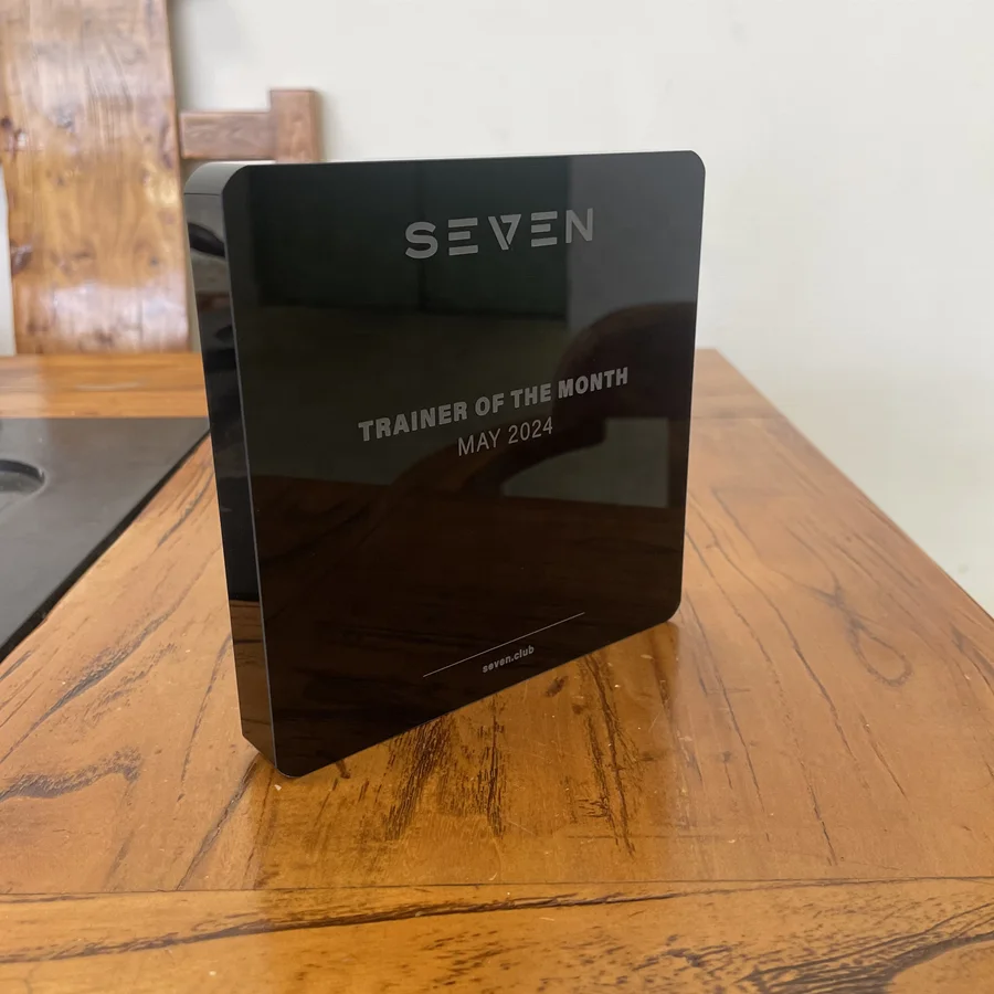 Laser Engraved Black Award Solid Block Acrylic Logo Brand Display Block